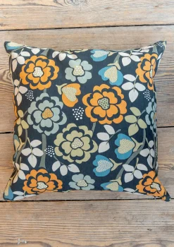 Bedruckte Kissenhülle „Wild rose“ aus Leinen/Bio-Baumwolle