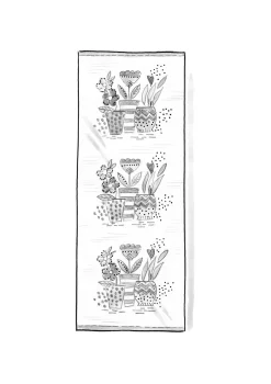 Bedruckter Läufer „Flower pots“ aus Bio-Baumwolle