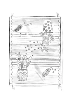 Bestickter Teppich „Flower bed“ aus Bio-Baumwolle