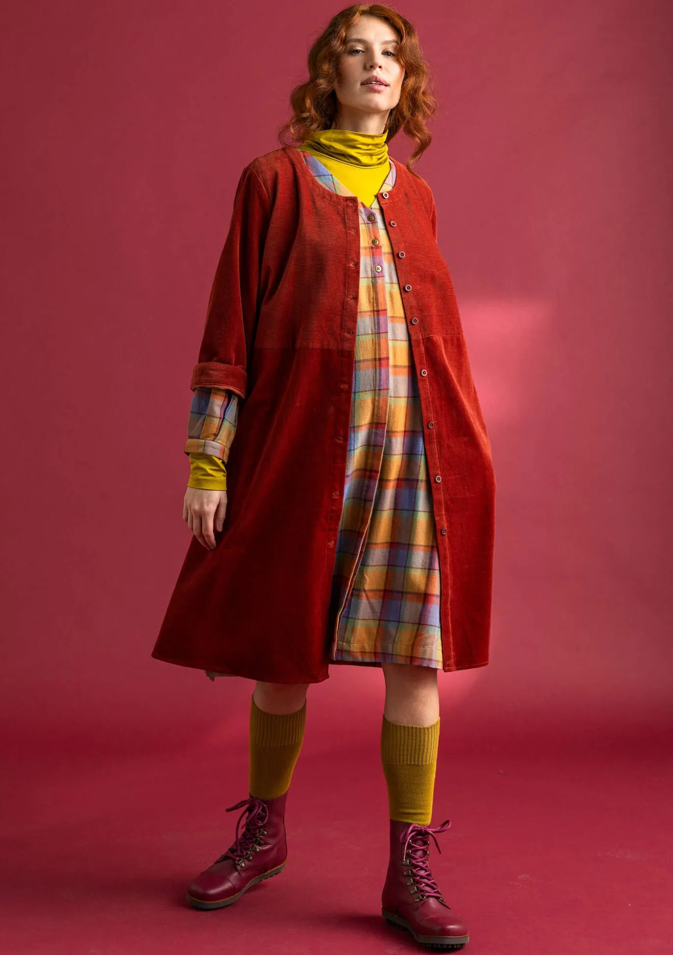 Cordkleid aus Bio-Baumwolle/Elasthan