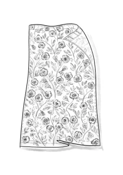 Gardine „Wild rose“ aus Leinen/Bio-Baumwolle