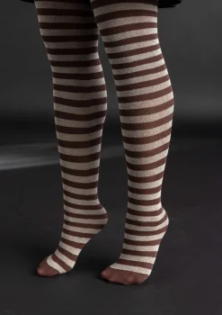 Gestreifte Strumpfhose aus Bio-Baumwolle