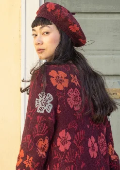 Gestrickte Baskenmütze „Gnistra“ aus Alpakawollgemisch/Bio- und Recycling-Baumwolle