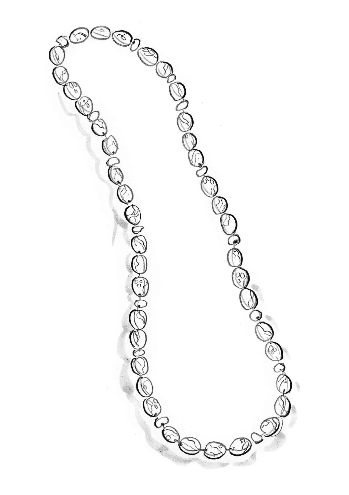 Halskette „Strandfynd“ aus Recycling-Glas/Recycling-Keramik