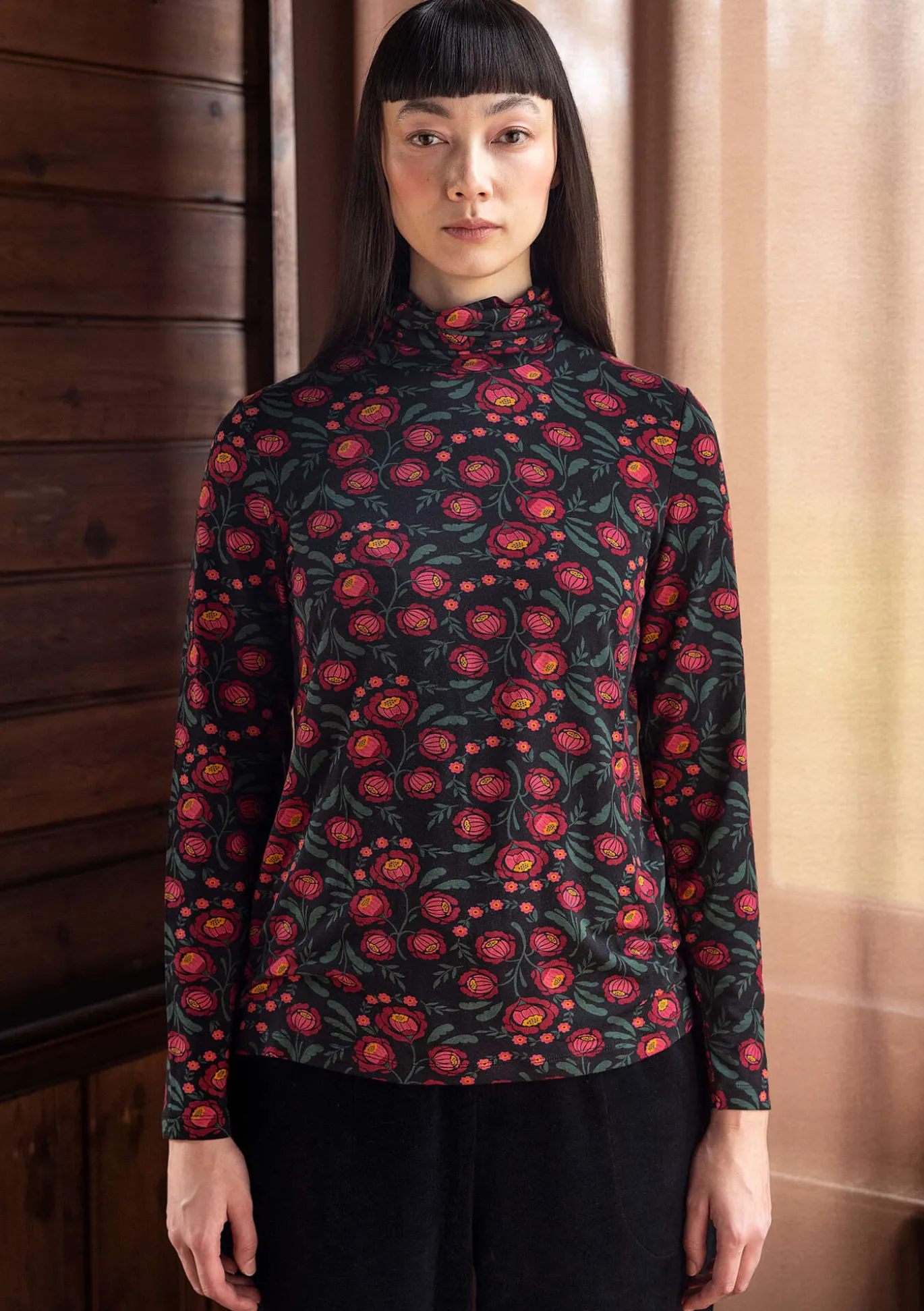 Jersey-Rollkragenshirt „Dagny“ aus Lyocell/Elasthan