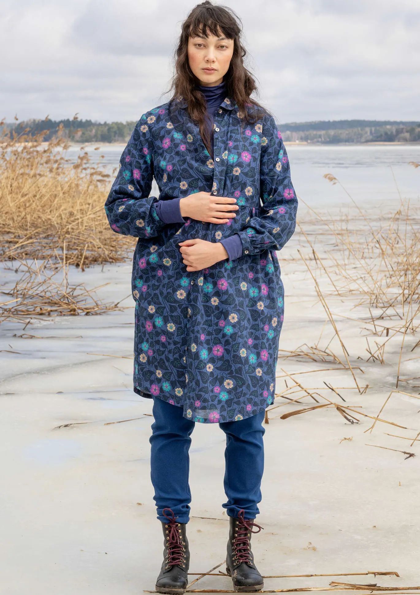 Kleid „Borealis“ aus Bio-Baumwollgewebe