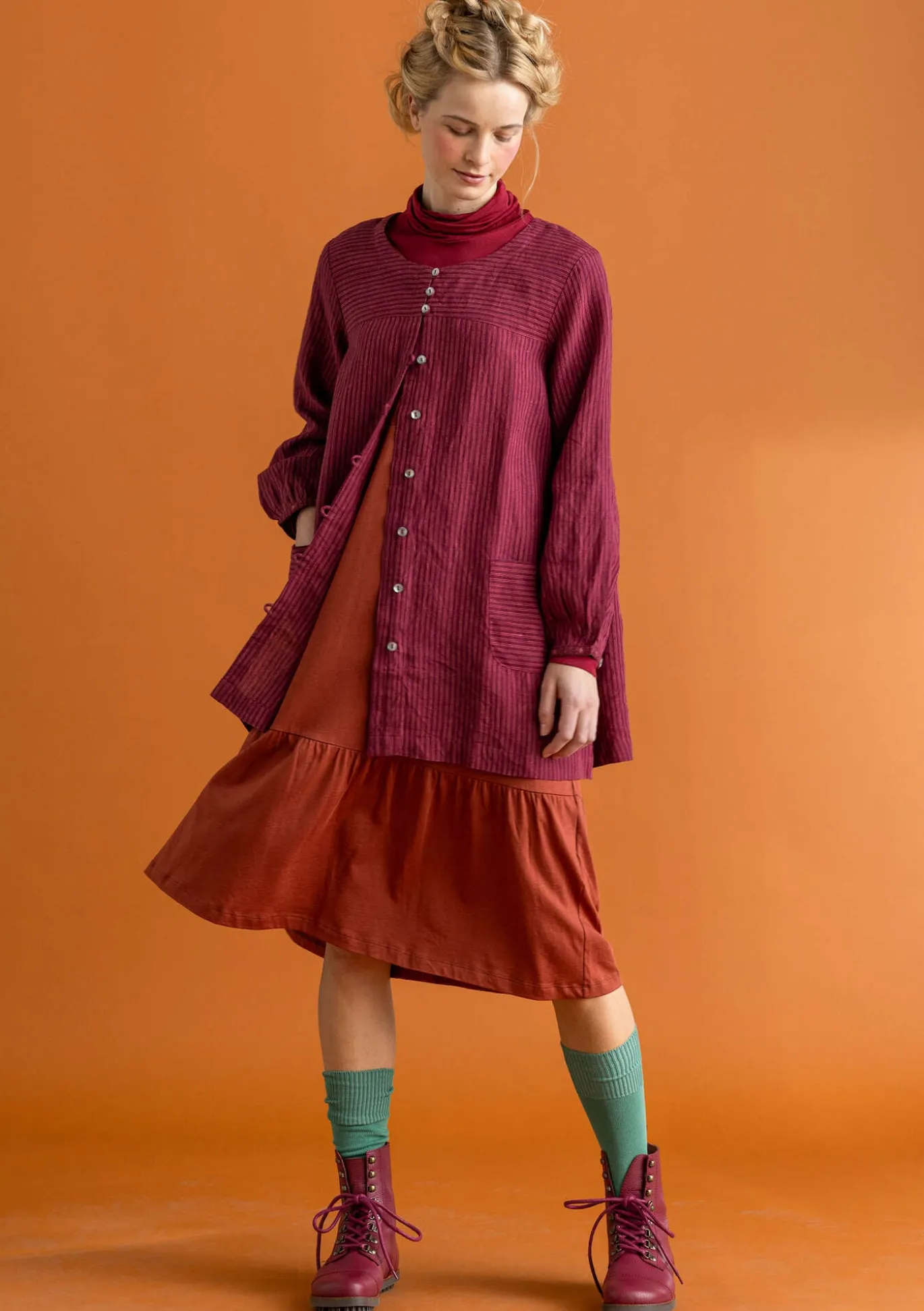 Künstlerbluse „Asta“ aus Leinengewebe