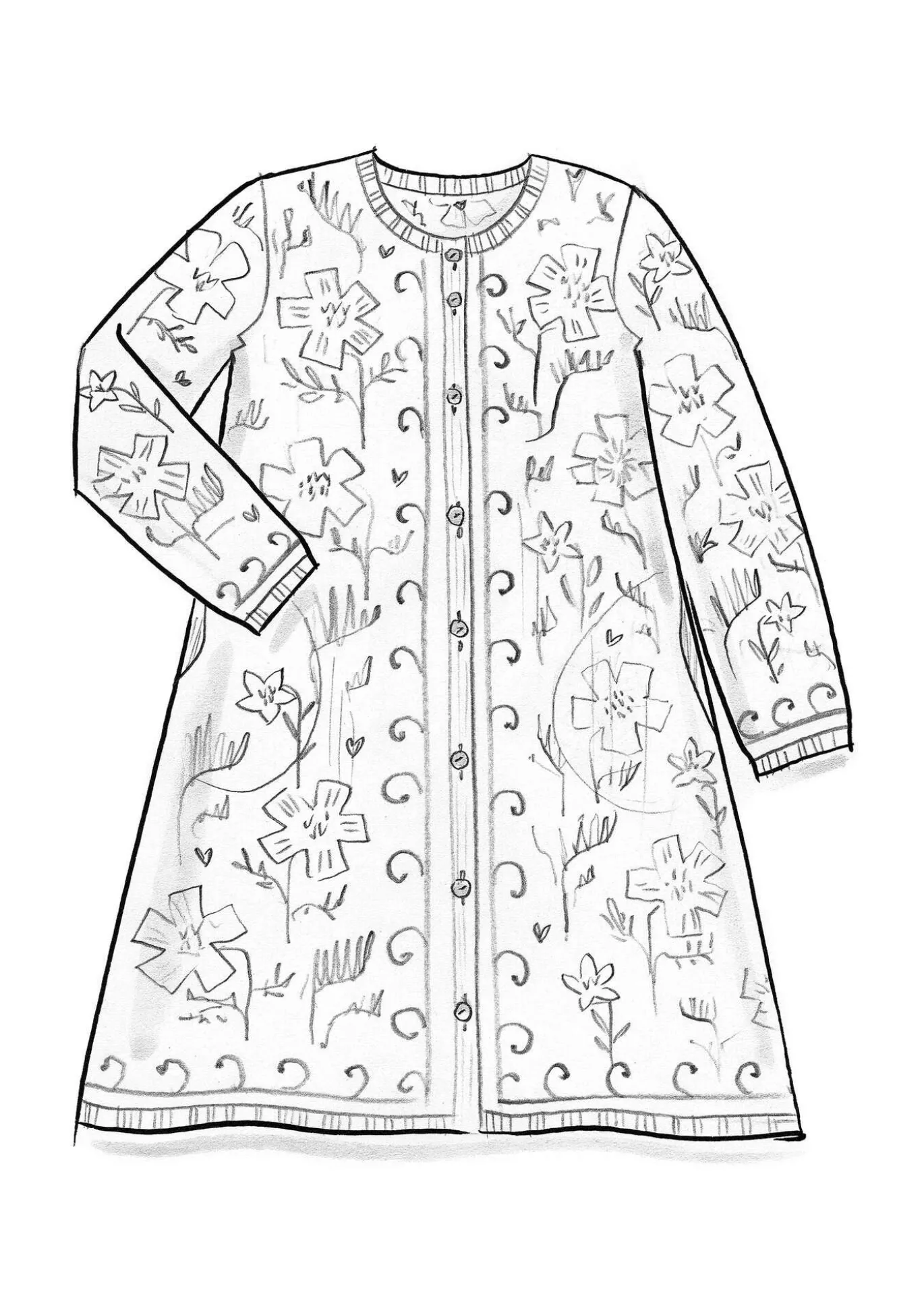 Langstrickjacke „Gnistra“ aus Bio- und Recycling-Baumwolle/Alpakawollgemisch