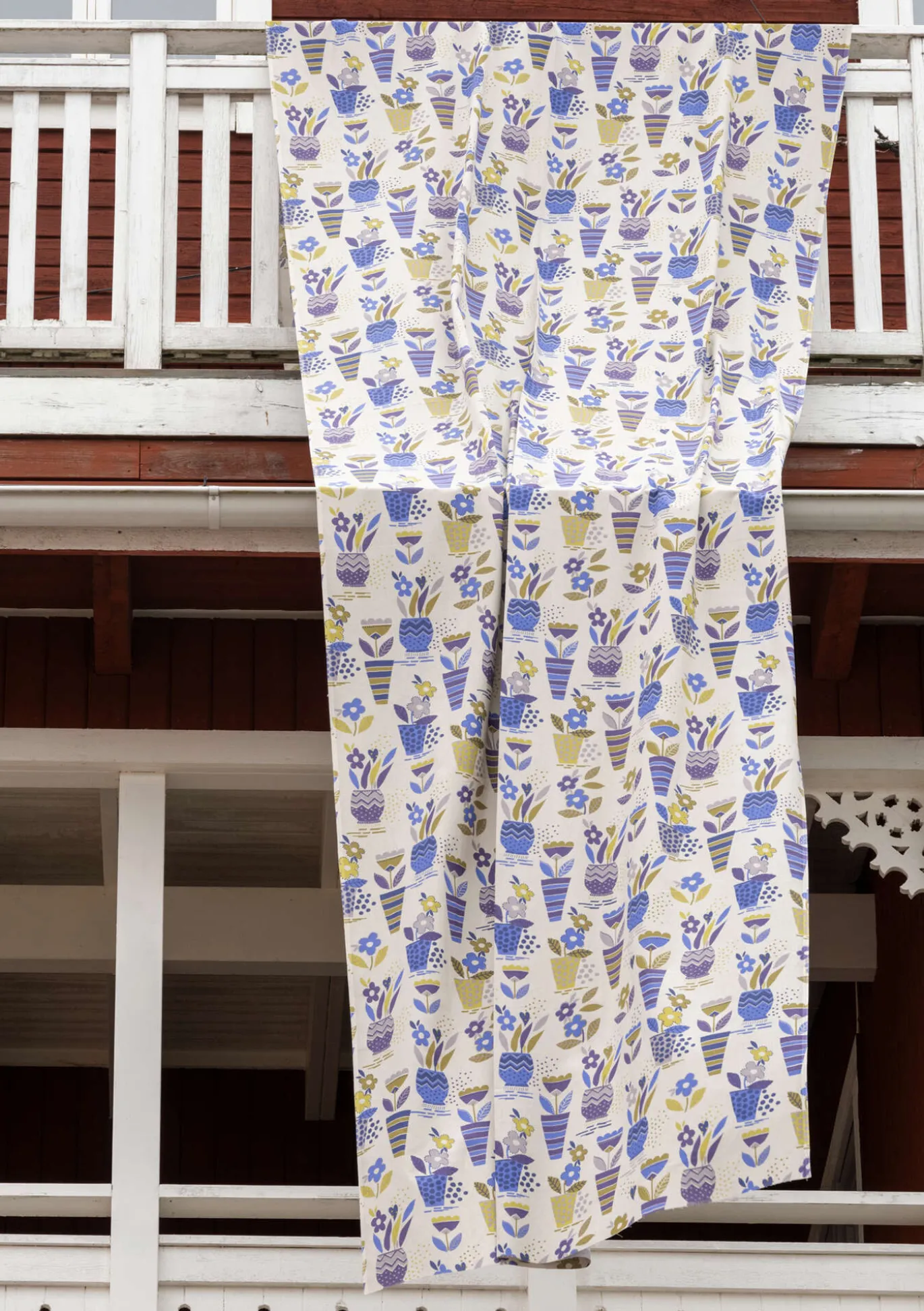 Meterware „Flower pots“ aus Bio-Baumwolle