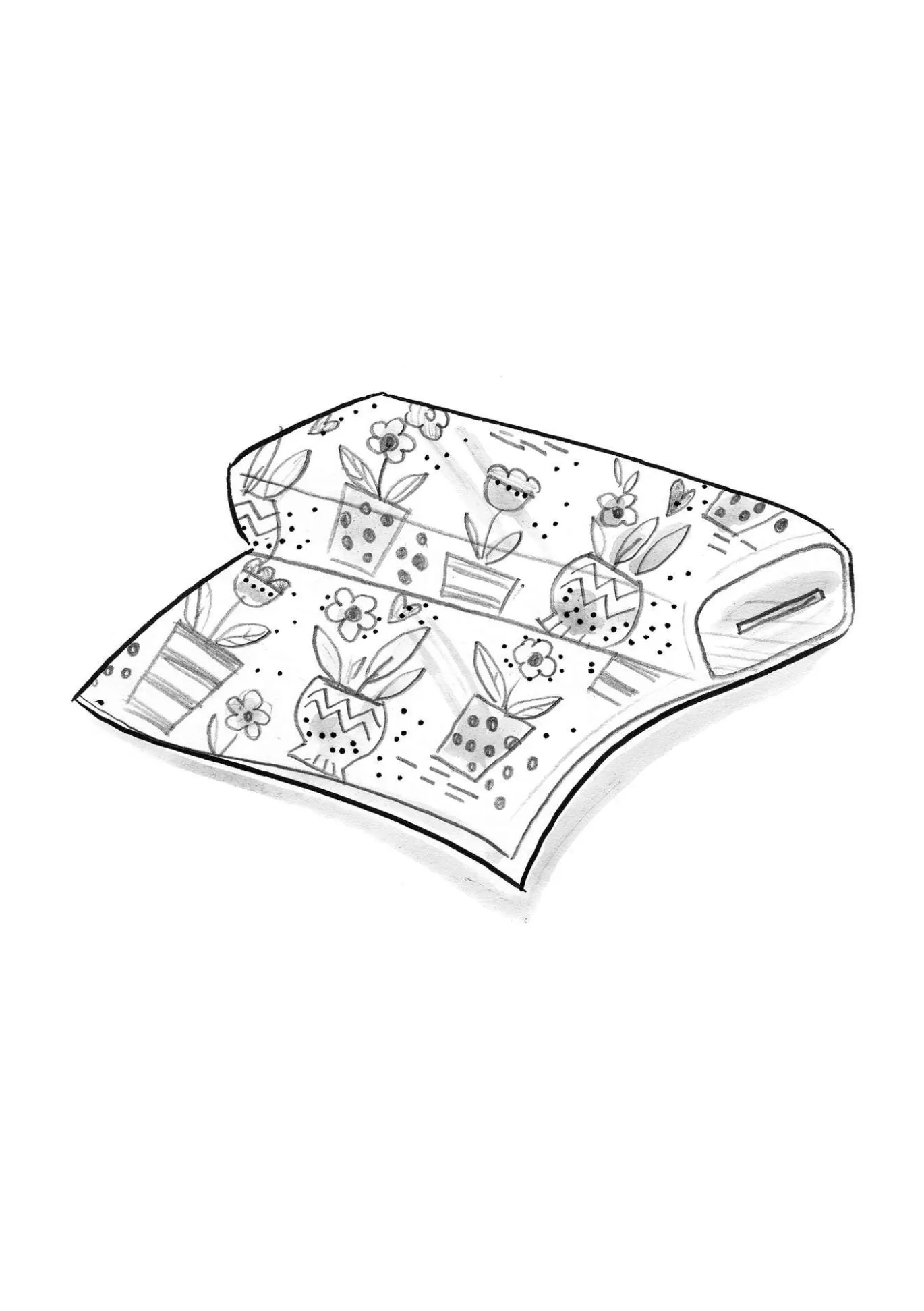 Meterware „Flower pots“ aus Bio-Baumwolle