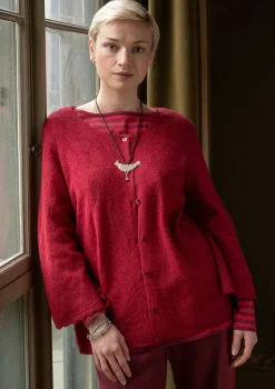 Pointelle-Strickjacke „Blomstra“ aus Bio-Wolle