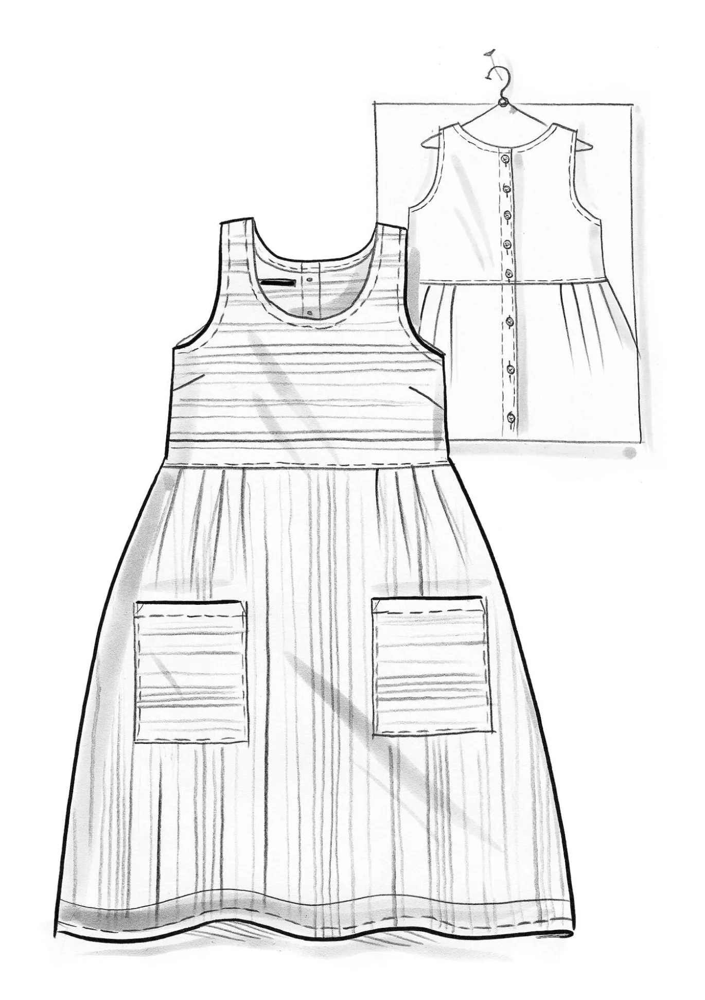 Schürzenkleid „Ava“ aus Bio-Baumwollgewebe