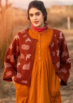Strickjacke „Flyttfågel“ aus Recycling-Wollmischung/Recycling-Baumwolle