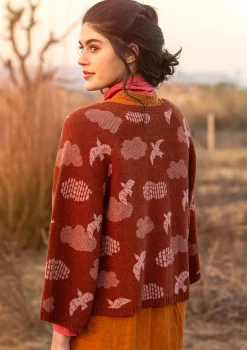 Strickjacke „Flyttfågel“ aus Recycling-Wollmischung/Recycling-Baumwolle