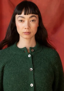 Strickjacke „Vinternatt“ aus Bio- und Recycling-Baumwolle/Alpakawollgemisch