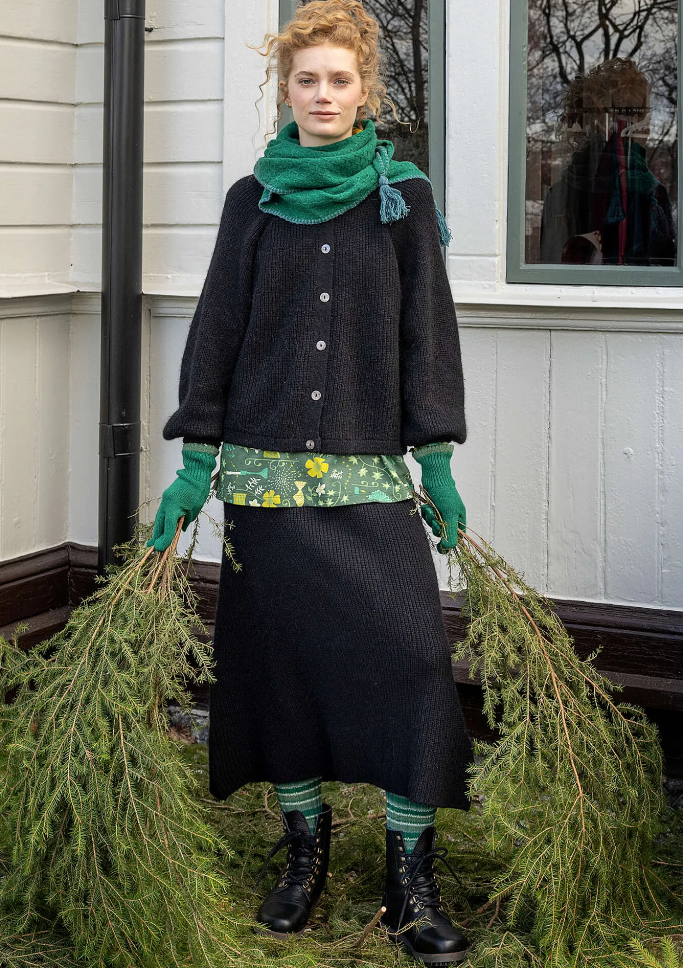 Strickrock „Vinternatt“ aus Bio- und Recycling-Baumwolle/Alpakawollgemisch