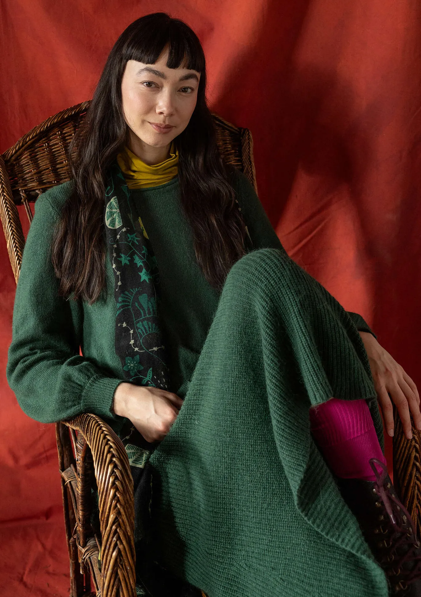 Stricktunika „Vinternatt“ aus Bio- und Recycling-Baumwolle/Alpakawollgemisch