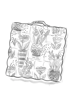 Stuhlkissen „Flower pots“ aus Bio-Baumwolle