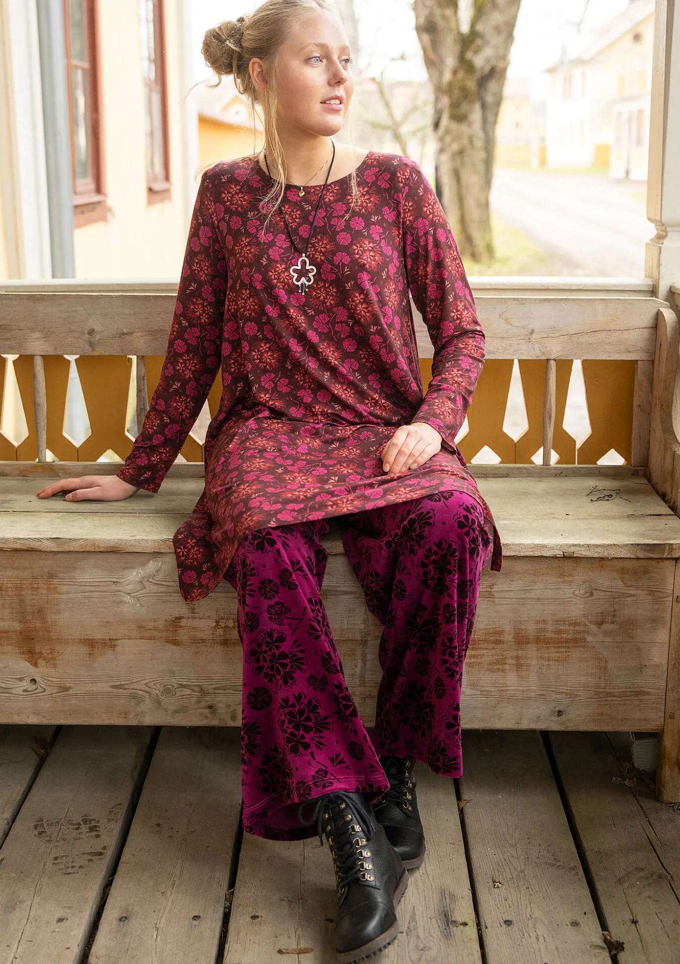 Velourshose „Selma“ aus Bio-Baumwolle/Recycling-Polyester