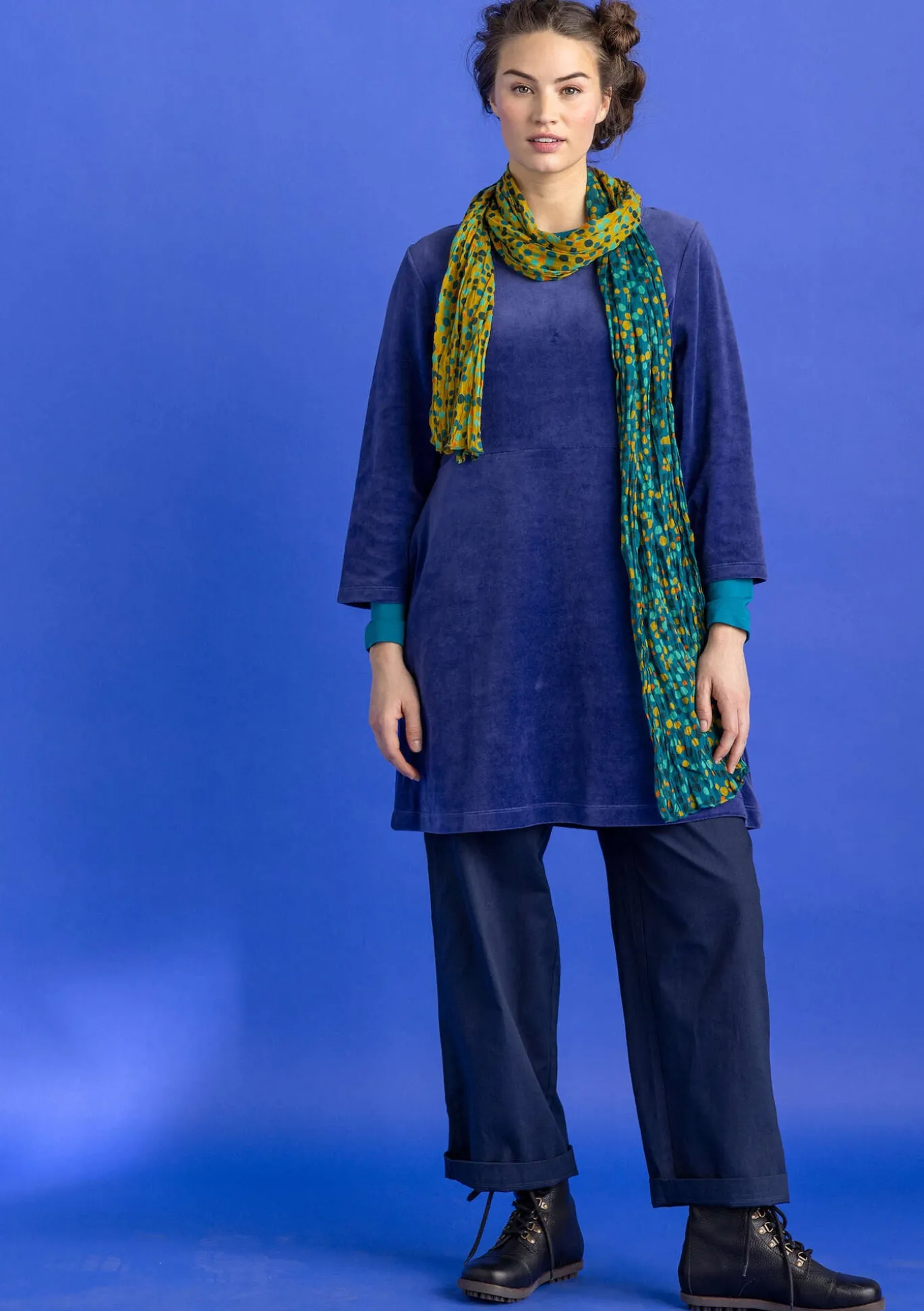 Velourstunika aus Bio-Baumwolle/Recycling-Polyester