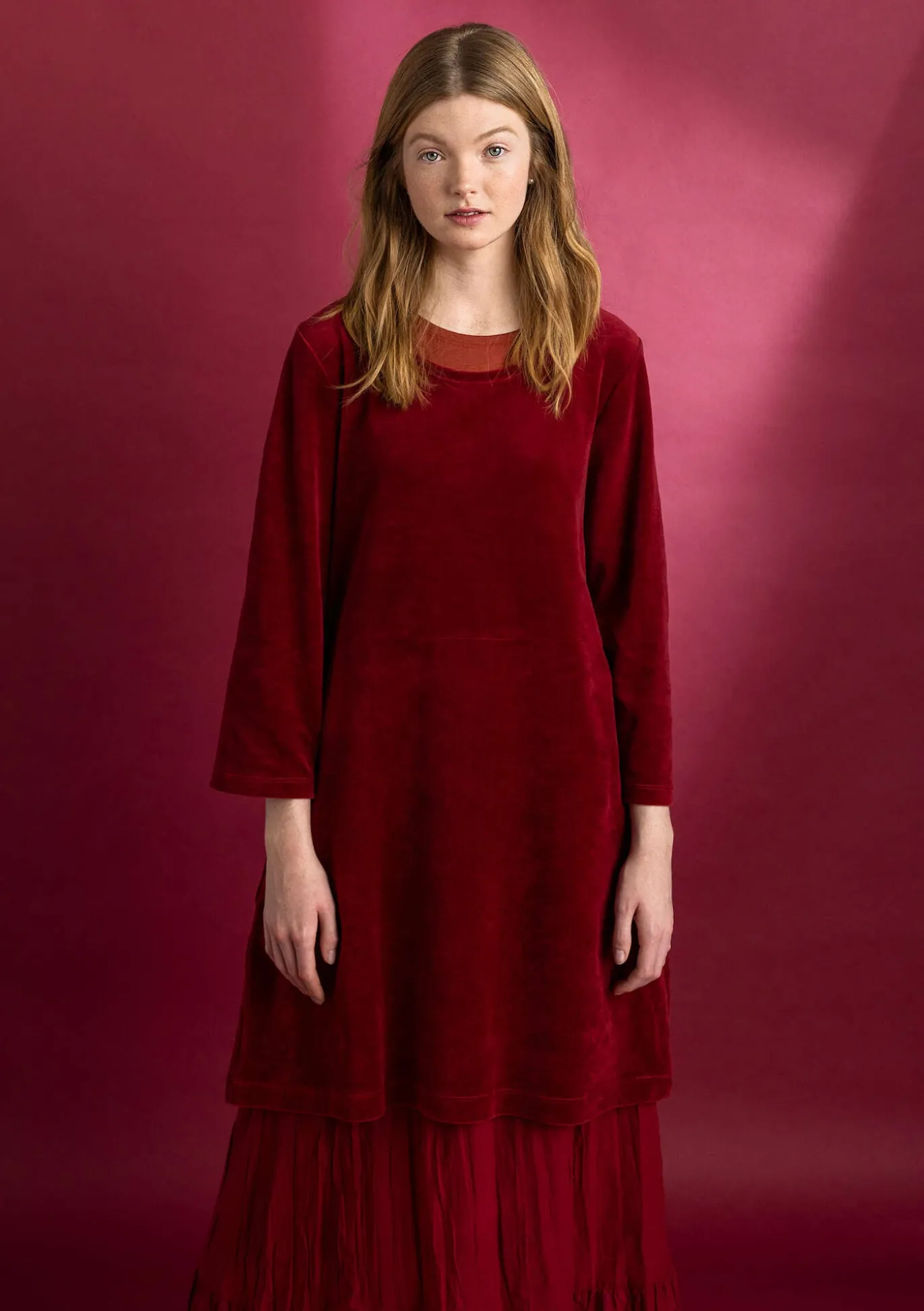 Velourstunika aus Bio-Baumwolle/Recycling-Polyester