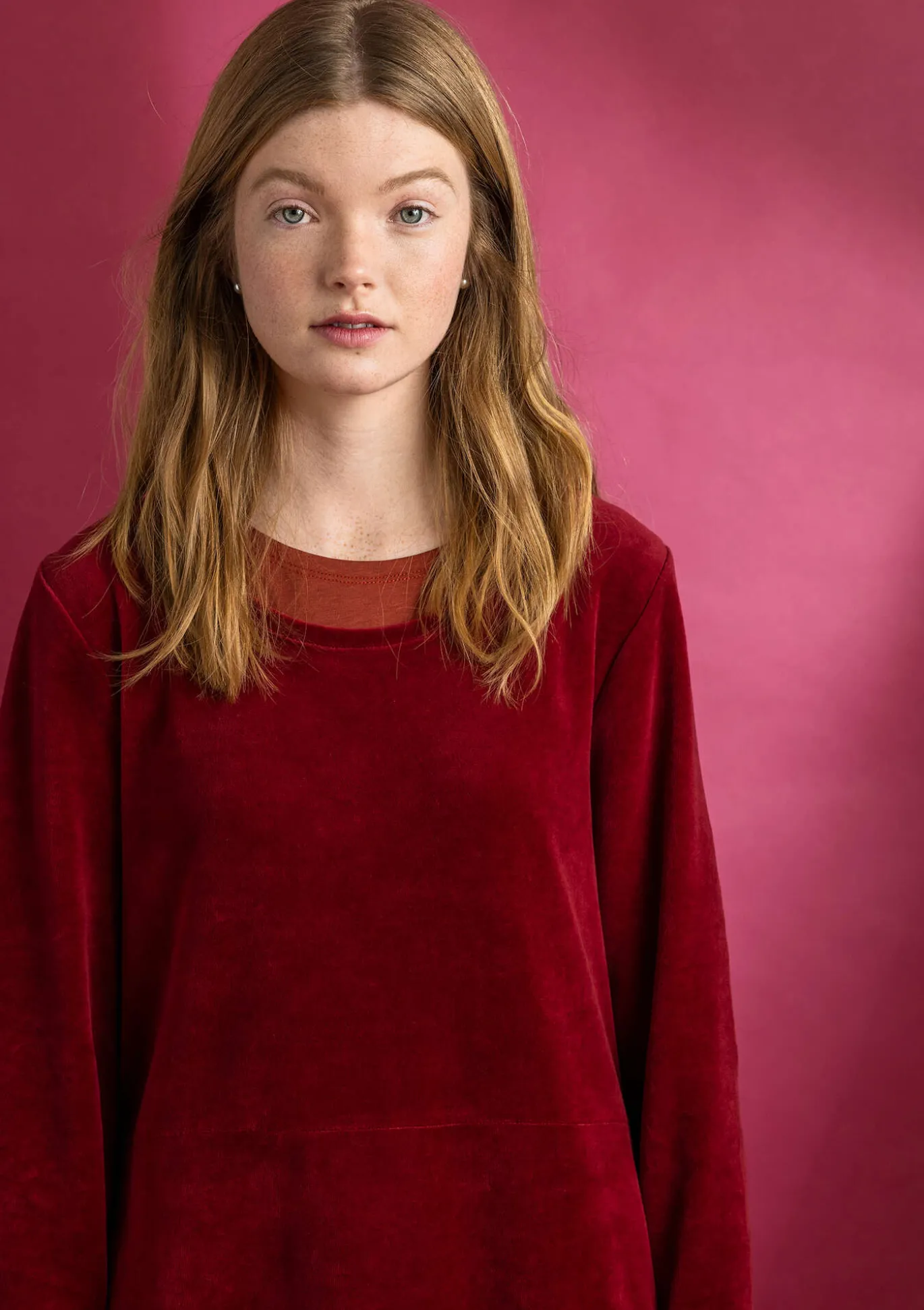 Velourstunika aus Bio-Baumwolle/Recycling-Polyester