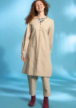 Webkleid aus Bio-Baumwolle/Leinen