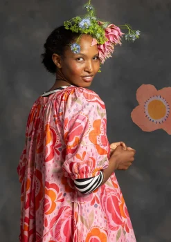 Webkleid „Great Rose“ aus Bio-Baumwolle/Seide