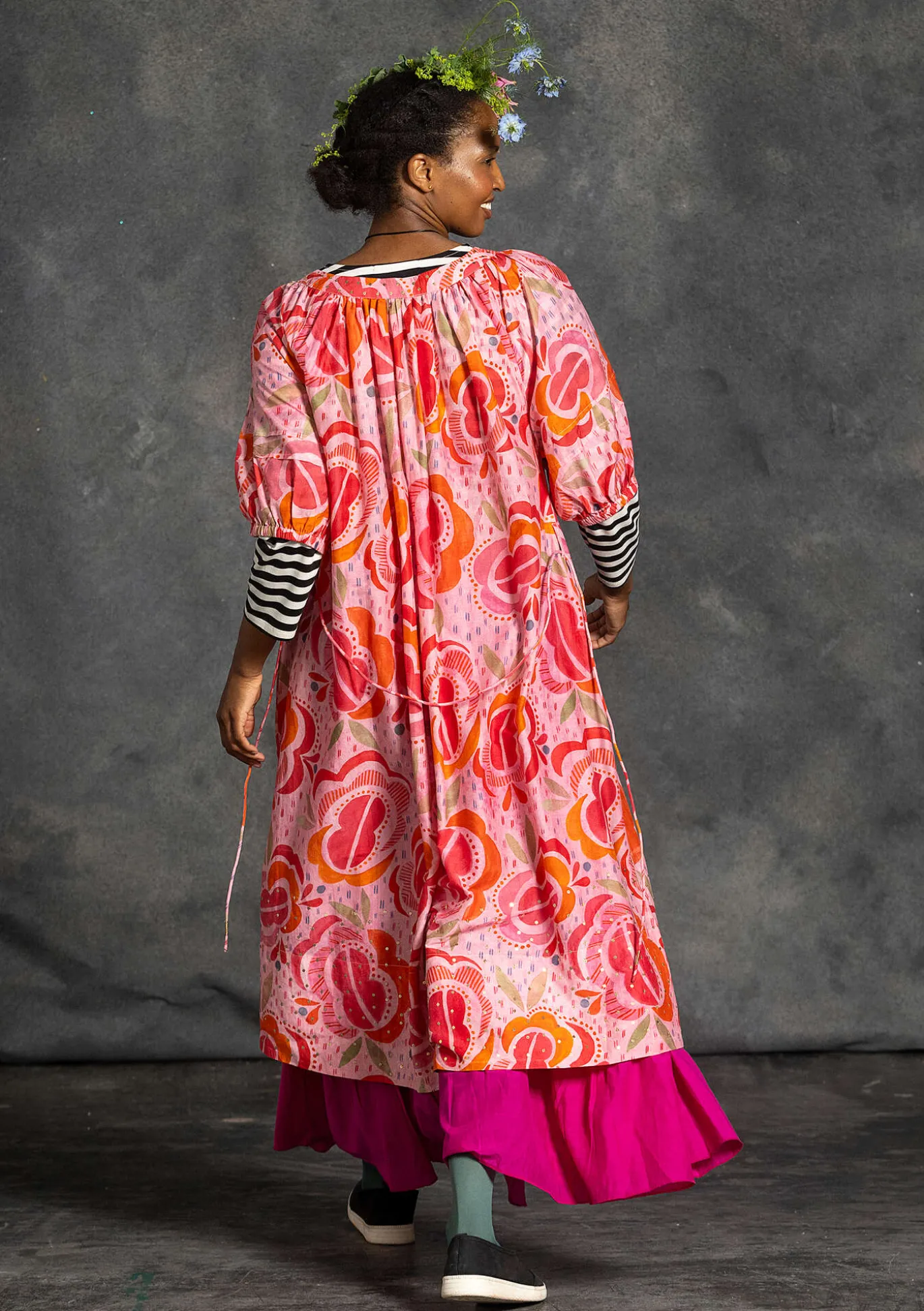 Webkleid „Great Rose“ aus Bio-Baumwolle/Seide