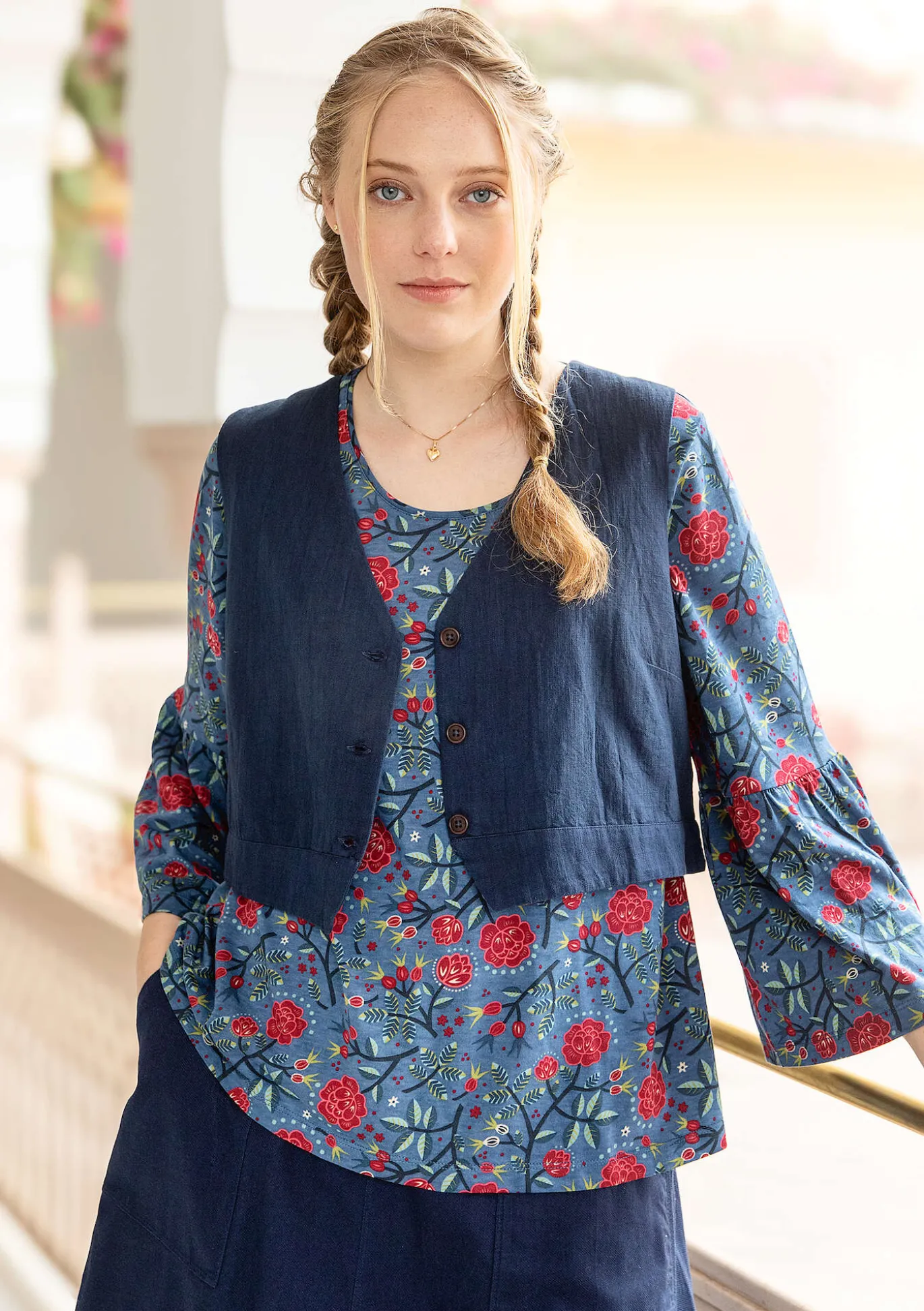 Weste „Stina“ aus Bio-Baumwollgewebe